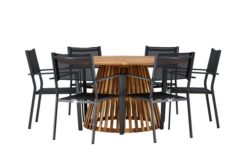 Tucumán Matgrupp Utomhus 120 cm Rund med 6 Copacabana Utestolar - Natur - Utemöbler & utemiljö - Utegrupp - Matgrupp utomhus