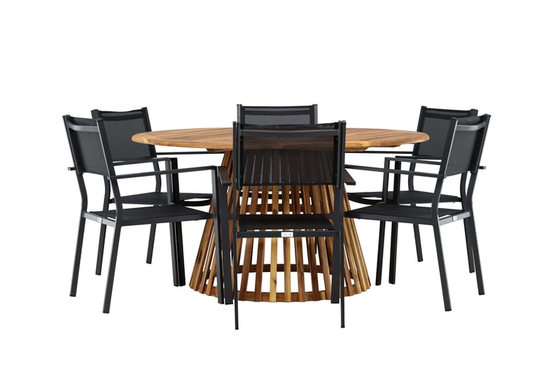 Tucumán Matgrupp Utomhus 120 cm Rund med 6 Copacabana Utestolar - Natur - Utemöbler & utemiljö - Utegrupp - Matgrupp utomhus