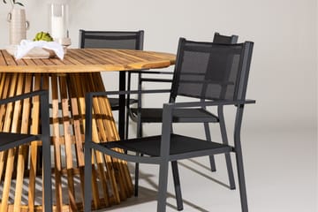 Tucumán Matgrupp Utomhus 120 cm Rund med 6 Copacabana Utestolar - Natur - Utemöbler & utemiljö - Utegrupp - Matgrupp utomhus