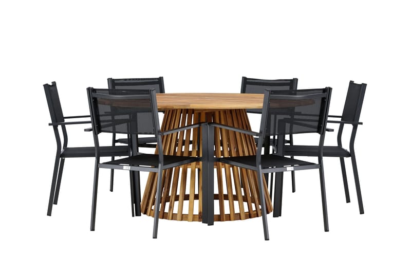 Tucumán Matgrupp Utomhus 120 cm Rund med 6 Copacabana Utestolar - Natur - Utemöbler & utemiljö - Utegrupp - Matgrupp utomhus
