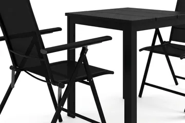 Tunis utomhus caféset 70x70 cm med 2 Sanna positionsstolar - Svart/Svart - Utemöbler & utemiljö - Utegrupp - Cafegrupp & cafeset