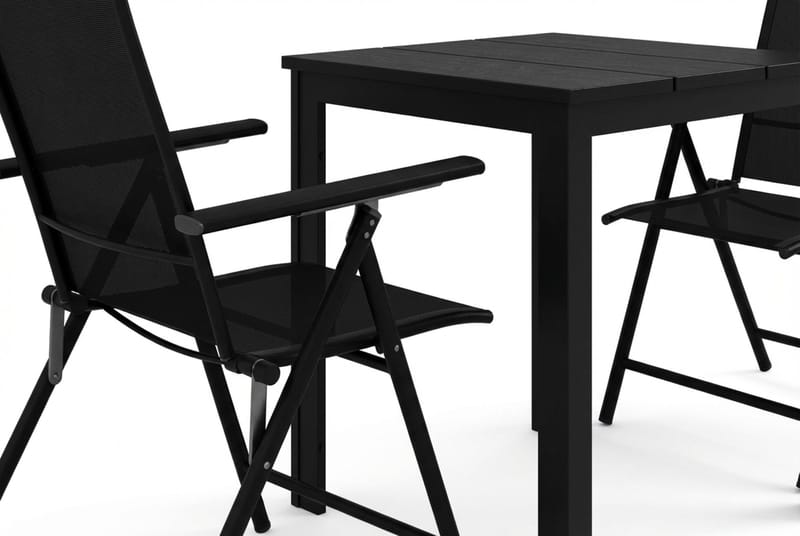 Tunis utomhus caféset 70x70 cm med 2 Sanna positionsstolar - Svart/Svart - Utemöbler & utemilj ö - Utegrupp - Cafegrupp & cafeset