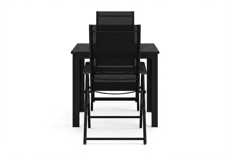 Tunis utomhus caféset 70x70 cm med 2 Sanna positionsstolar - Svart/Svart - Utemöbler & utemiljö - Utegrupp - Cafegrupp & cafeset