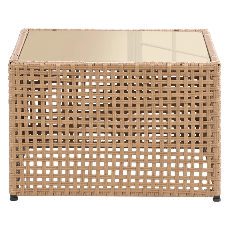 U-Formad Soffa utomhus 6-Sits Omegana Modulär Konstrotting - Beige/Svart - Utemöbler & utemiljö - Utegrupp - Soffgrupp utomhus