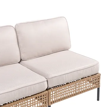U-Formad Soffa utomhus 6-Sits Omegana Modulär Konstrotting - Beige/Svart - Utemöbler & utemiljö - Utegrupp - Soffgrupp utomhus