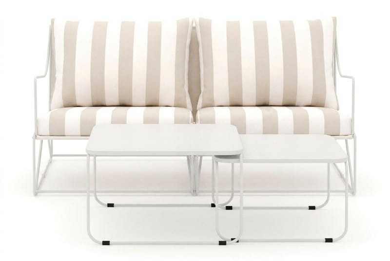 Usteryd 2 sits Loungesoffa med satsbord - Beige/Striped - Utemöbler & utemiljö - Loungemöbler - Loungeset & loungegrupp