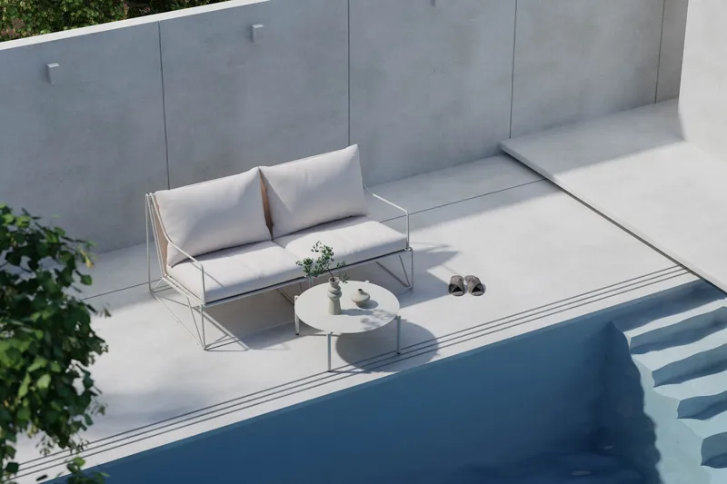 Usteryd Utesoffa 2-sits med Usteryd Soffbord - Beige - Utemöbler & utemiljö - Loungemöbler - Loungeset & loungegrupp