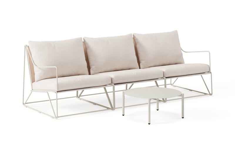 Usteryd Utesoffa 3-sits med Usteryd Soffbord - Beige - Utemöbler & utemiljö - Loungemöbler - Loungeset & loungegrupp