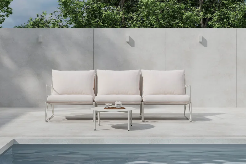 Usteryd Utesoffa 3-sits med Usteryd Soffbord - Beige - Utemöbler & utemiljö - Loungemöbler - Loungeset & loungegrupp