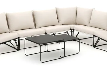 Usteryd utomhus L-soffa 6-sits vändbar - Svart/Beige - Utemöbler & utemiljö - Utegrupp - Soffgrupp utomhus