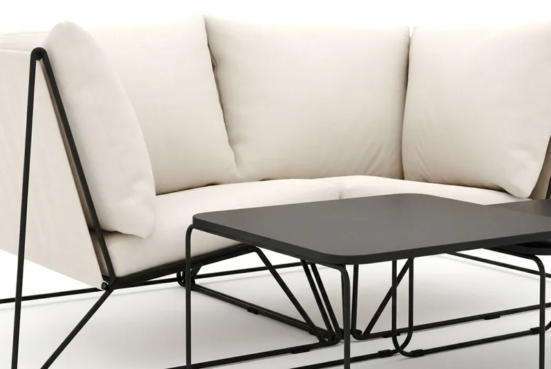 Usteryd utomhus rak 2-sits soffa - Svart/Beige - Utemöbler & utemiljö - Utegrupp - Soffgrupp utomhus