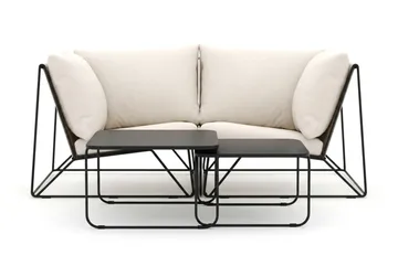 Usteryd utomhus rak 2-sits soffa - Svart/Beige - Utemöbler & utemiljö - Utegrupp - Soffgrupp utomhus