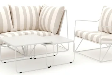 Usteryd utomhus rak 3-sits soffa med fåtölj - Beige/Striped - Utemöbler & utemiljö - Utegrupp - Soffgrupp utomhus