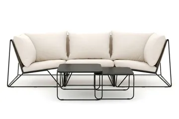 Usteryd utomhus rak 3-sits soffa - Svart/Beige - Utemöbler & utemiljö - Utegrupp - Soffgrupp utomhus