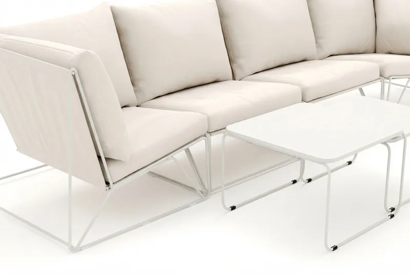 Usteryd utomhus rak 4-sits soffa - Beige/Beige - Utemöbler & utemiljö - Utegrupp - Soffgrupp utomhus