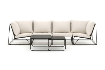 Usteryd utomhus rak 4-sits soffa - Svart/Beige - Utemöbler & utemiljö - Utegrupp - Soffgrupp utomhus