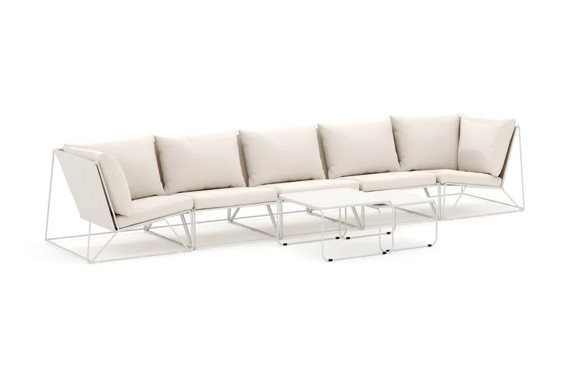 Usteryd utomhus rak 5-sits soffa, Beige/Beige