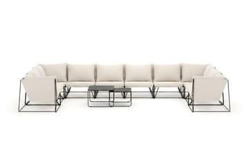 Usteryd utomhus U-soffa 10-sits med stängt avslut - Svart/Beige - Utemöbler & utemiljö - Utegrupp - Soffgrupp utomhus