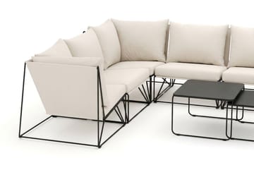 Usteryd utomhus U-soffa 10-sits med stängt avslut - Svart/Beige - Utemöbler & utemiljö - Utegrupp - Soffgrupp utomhus