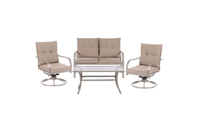 Utegrupp Mestrino - Beige, svart - Utemöbler & utemiljö - Utegrupp - Soffgrupp utomhus