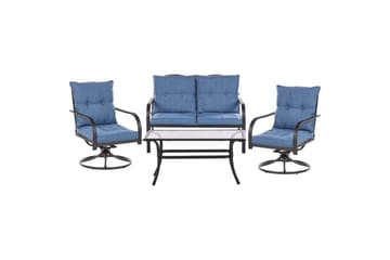 Utegrupp Mestrino - Blå, Svart - Utemöbler & utemiljö - Utegrupp - Soffgrupp utomhus