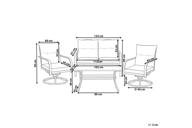 Utegrupp Mestrino - Blå, Svart - Utemöbler & utemiljö - Utegrupp - Soffgrupp utomhus