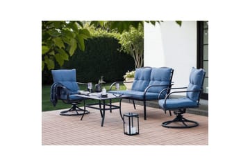 Utegrupp Mestrino - Blå, Svart - Utemöbler & utemiljö - Utegrupp - Soffgrupp utomhus