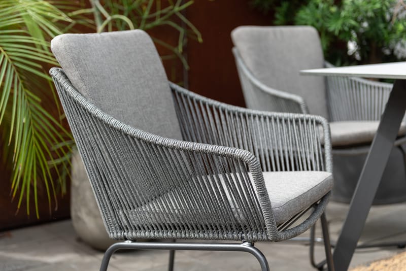 Utematsgrupp OPAL 160 & 4 fåtöljer - grå - Utemöbler & utemiljö - Utegrupp - Matgrupp utomhus