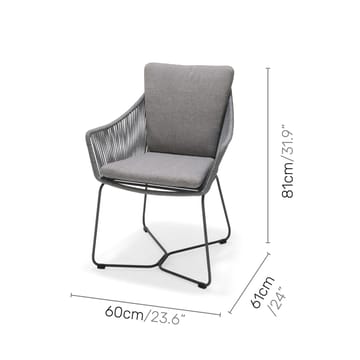 Utematsgrupp OPAL 160 & 4 fåtöljer - grå - Utemöbler & utemiljö - Utegrupp - Matgrupp utomhus