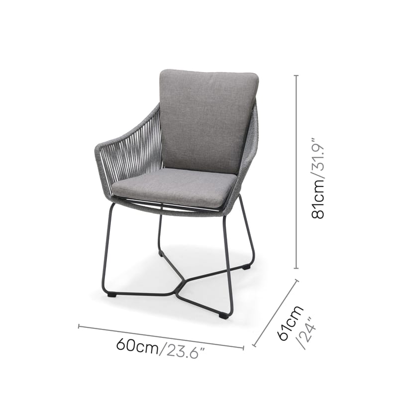 Utematsgrupp OPAL 160 & 4 fåtöljer - grå - Utemöbler & utemiljö - Utegrupp - Matgrupp utomhus