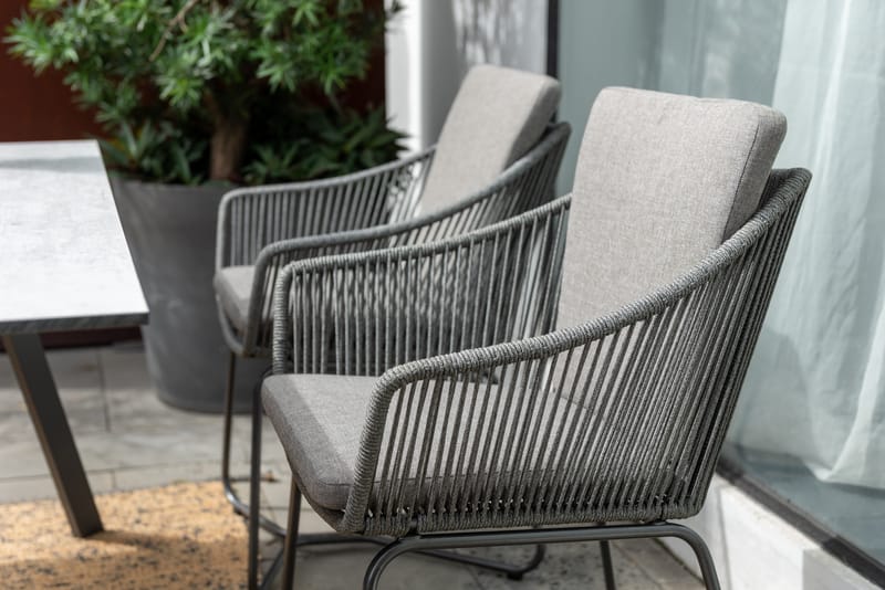 Utematsgrupp OPAL 160 & 4 fåtöljer - grå - Utemöbler & utemiljö - Utegrupp - Matgrupp utomhus