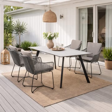 Utematsgrupp OPAL 160 & 4 fåtöljer - grå - Utemöbler & utemiljö - Utegrupp - Matgrupp utomhus