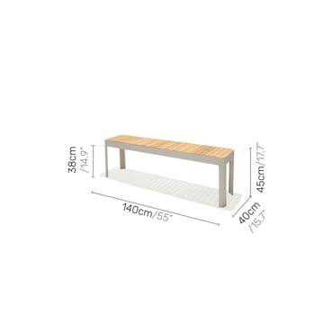 Utomhus balkongset Portals balkongbord + bänk 140 cm - beige/trä - Utemöbler & utemiljö - Utegrupp - Matgrupp utomhus