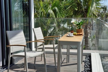 Utomhus balkongset Portals balkongbord + 2 carver carver-stolar - ljus ecru/korallsand - Utemöbler & utemiljö - Utegrupp - Cafegrupp & cafeset