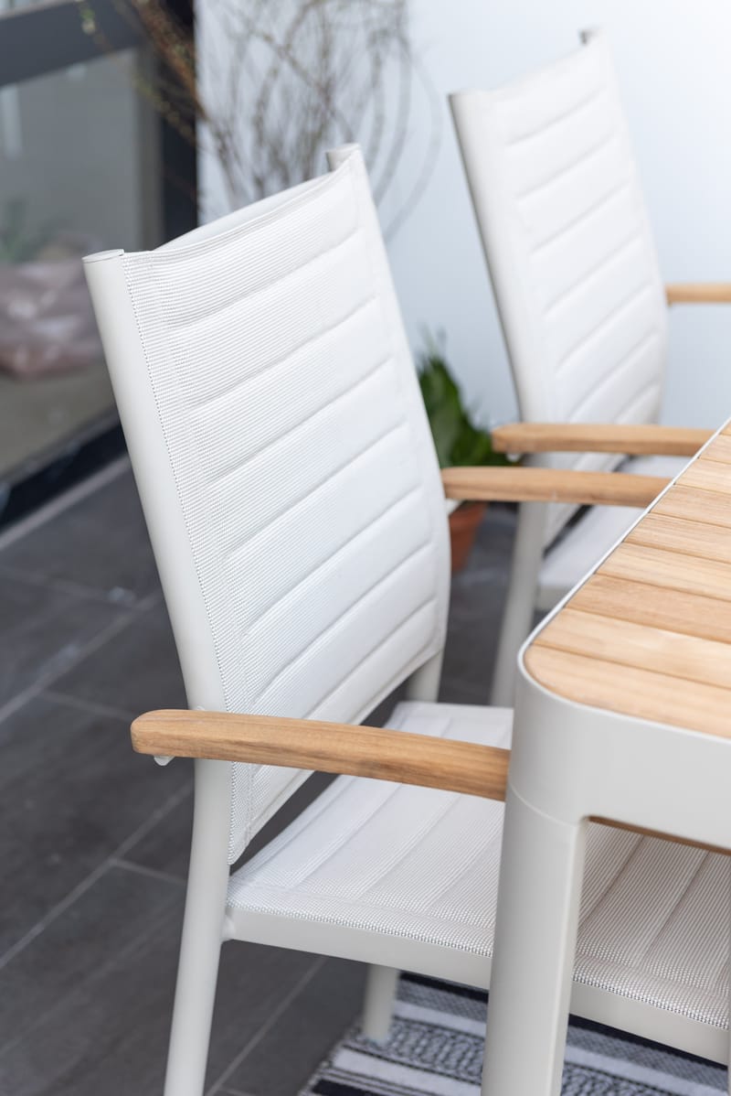 Utomhus balkongset Portals balkongbord + 2 carver carver-stolar - ljus ecru/korallsand - Utemöbler & utemiljö - Utegrupp - Cafegrupp & cafeset