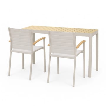 Utomhus balkongset Portals balkongbord + 2 carver carver-stolar - ljus ecru/korallsand - Utemöbler & utemiljö - Utegrupp - Cafegrupp & cafeset