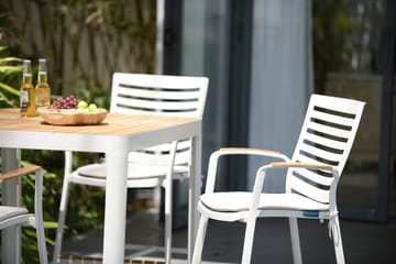 Utomhus barset Portals barbord + 4 barstolar - ljus ecru/korallsand - Utemöbler & utemiljö - Utestol & trädgårdsstol - Barstol utomhus