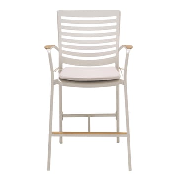 Utomhus barset Portals barbord + 4 barstolar - ljus ecru/korallsand - Utemöbler & utemiljö - Utestol & trädgårdsstol - Barstol utomhus