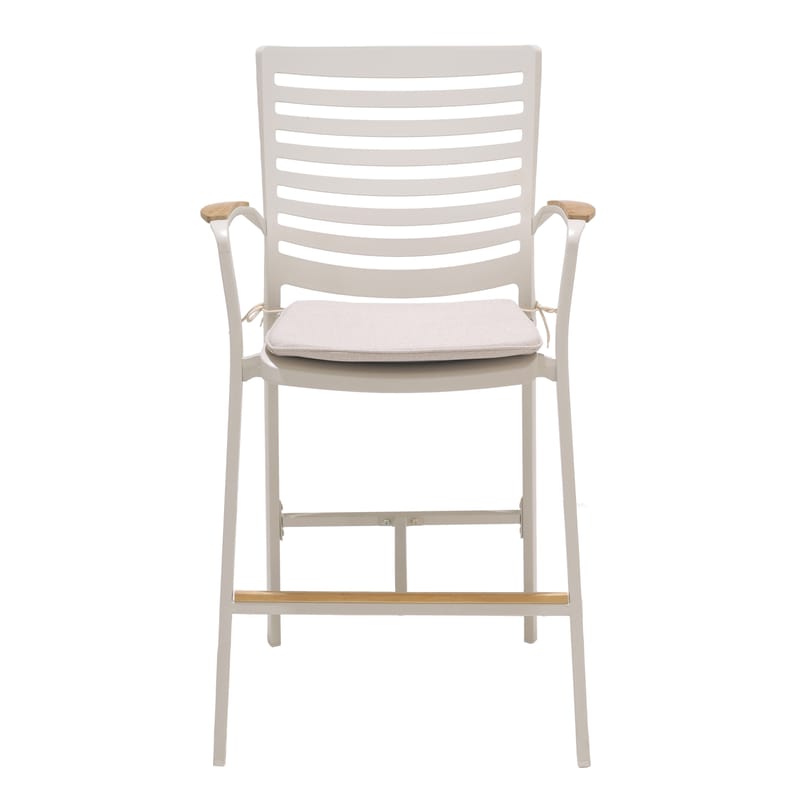 Utomhus barset Portals barbord + 4 barstolar - ljus ecru/korallsand - Utemöbler & utemiljö - Utestol & trädgårdsstol - Barstol utomhus