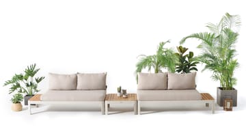 Utomhus modulset Portals 2x 2-sitssoffor + soffbord - korallsand - Utemöbler & utemiljö - Utegrupp - Soffgrupp utomhus