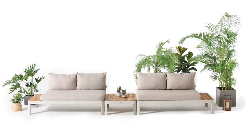 Utomhus modulset Portals 2x 2-sitssoffor + soffbord - korallsand - Utemöbler & utemiljö - Utegrupp - Soffgrupp utomhus