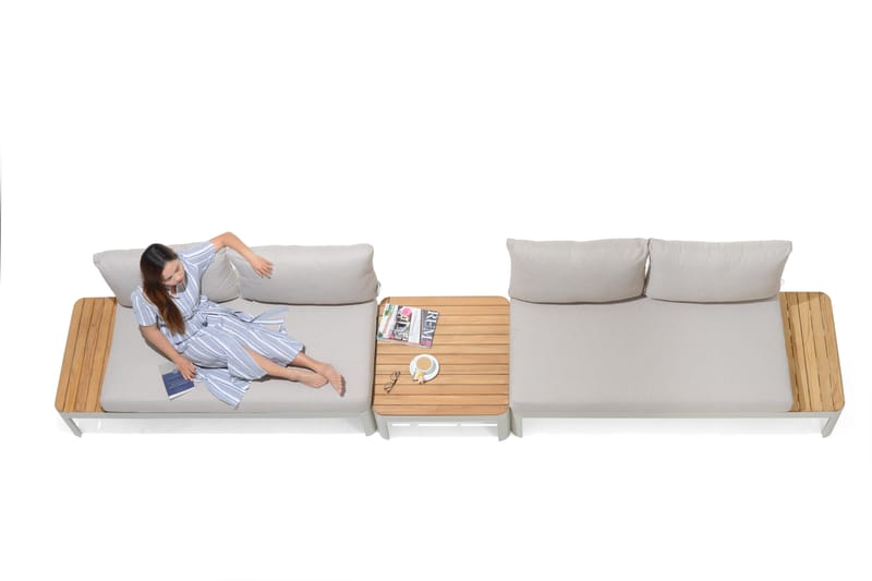 Utomhus modulset Portals 2x 2-sitssoffor + soffbord - korallsand - Utemöbler & utemiljö - Utegrupp - Soffgrupp utomhus