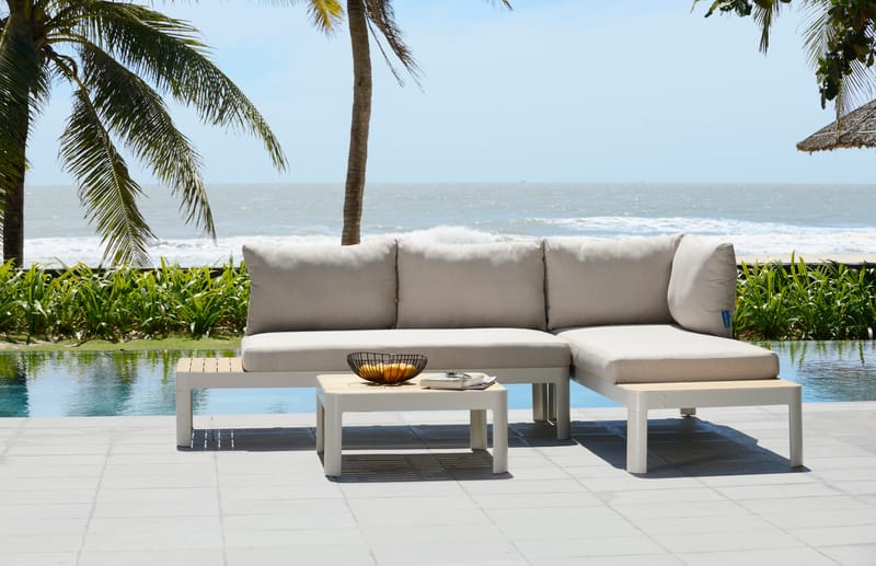 Utomhus modulset Portals 2x 2-sitssoffor + soffbord - korallsand - Utemöbler & utemiljö - Utegrupp - Soffgrupp utomhus