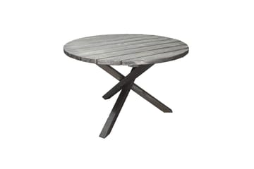 Utomhusmöbelgrupp Ø 112 cm bord & 4 Belize grå stolar Grå - Grå - Utemöbler & utemiljö - Utegrupp - Matgrupp utomhus