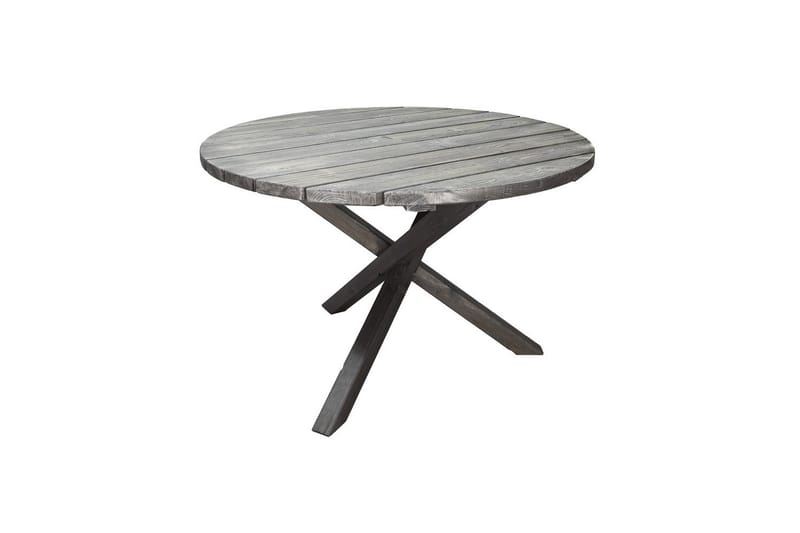 Utomhusmöbelgrupp Ø 112 cm bord & 4 Belize grå stolar Grå - Grå - Utemöbler & utemiljö - Utegrupp - Matgrupp utomhus