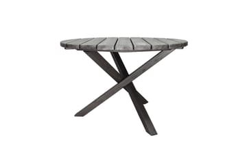 Utomhusmöbelgrupp Ø 112 cm bord & 4 Belize grå stolar Grå - Grå - Utemöbler & utemiljö - Utegrupp - Matgrupp utomhus