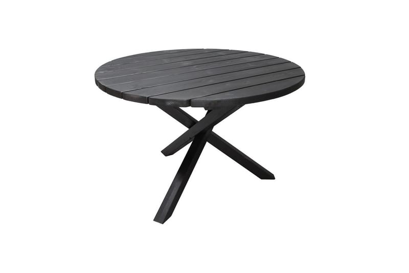 Utomhusmöbelgrupp Ø 112 cm bord & 4 Belize grå stolar Svart - Svart - Utemöbler & utemiljö - Utegrupp - Matgrupp utomhus