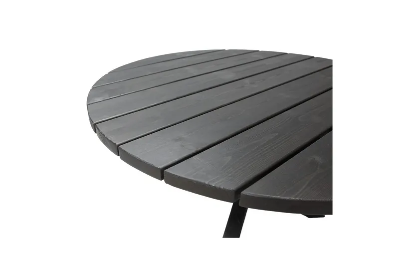 Utomhusmöbelgrupp Ø 112 cm bord & 4 Belize grå stolar Svart - Svart - Utemöbler & utemiljö - Utegrupp - Matgrupp utomhus