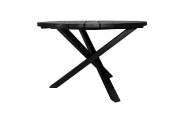 Utomhusmöbelgrupp Ø 112 cm bord & 4 Belize grå stolar Svart - Svart - Utemöbler & utemiljö - Utegrupp - Matgrupp utomhus