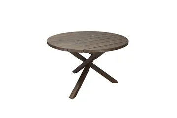 Utomhusmöbelgrupp Ø 112 cm bord & 4 Belize naturell stolar Brun - Brun - Utemöbler & utemiljö - Utegrupp - Matgrupp utomhus